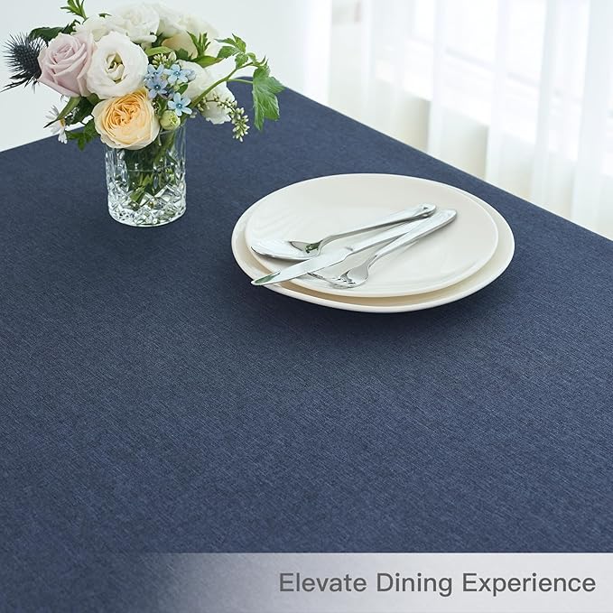 maxmill Rectangle Linen Texture Tablecloth Stain Proof Waterproof Wrinkle Free - Image 8
