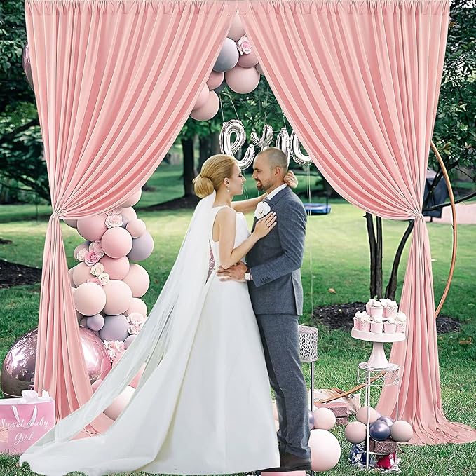 10 x 7 Feet Light Pink Backdrop Curtain - Image 3