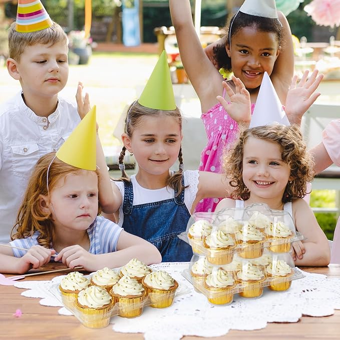 LotFancy Cupcake Containers 6 Count, 40 Sets, Half Dozen Clear Cupcake Boxes - Image 7