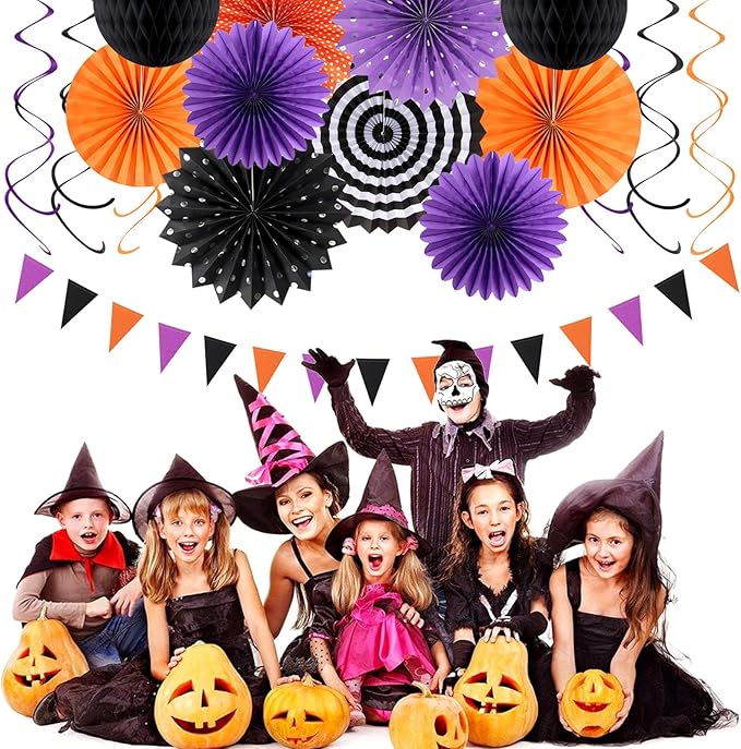 Orange Black Purple Halloween Party-Decorations - Image 7