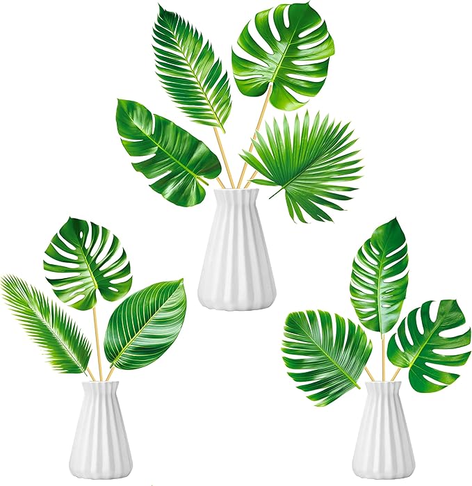 14pcs Palm Leaf Centerpiece Sticks Tropical Party Decorations by iPartyFun