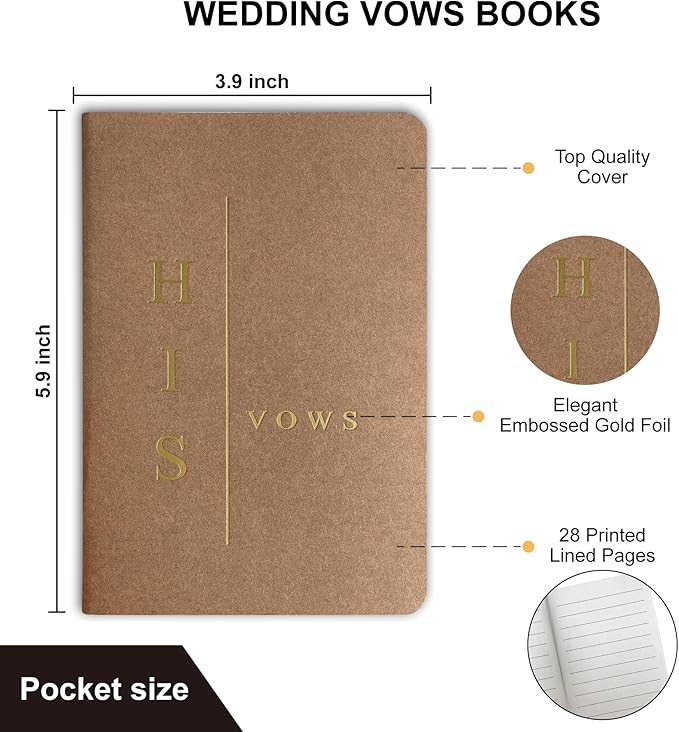 Wedding Vow Books His and Hers, Wedding Registry Gifts Ideas - Image 3