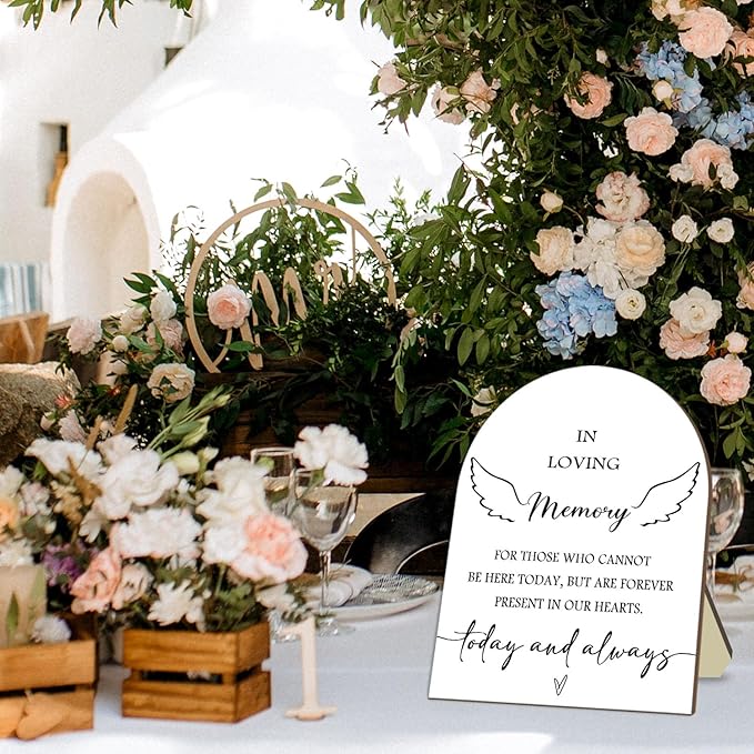 Memorial Table Sign for Bridal Shower, In Loving Memory Wooden Sign - Image 6