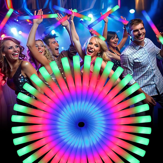 55 PCS Foam Glow Sticks, Foam Light Up Sticks Party Supplies by Wellent