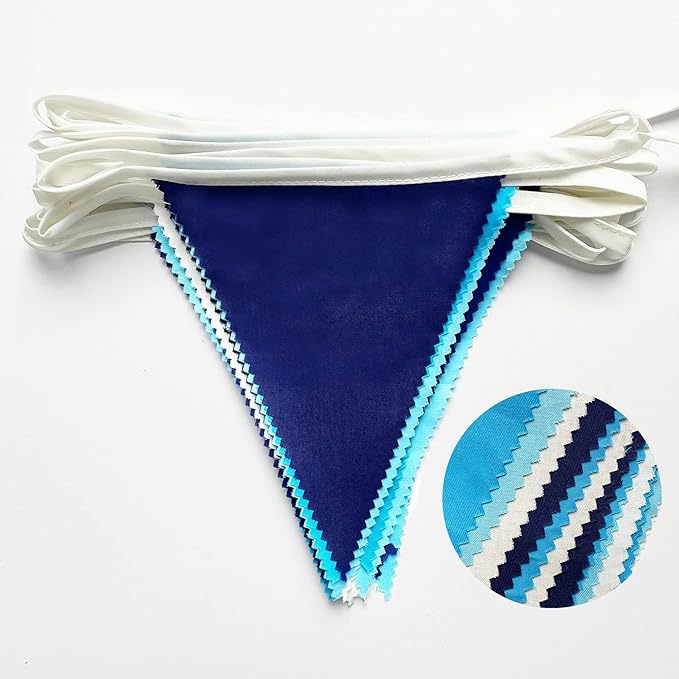 10M/32Ft Royal Blue Party Decorations Triangle Flag Pennant Bunting Fabric - Image 6