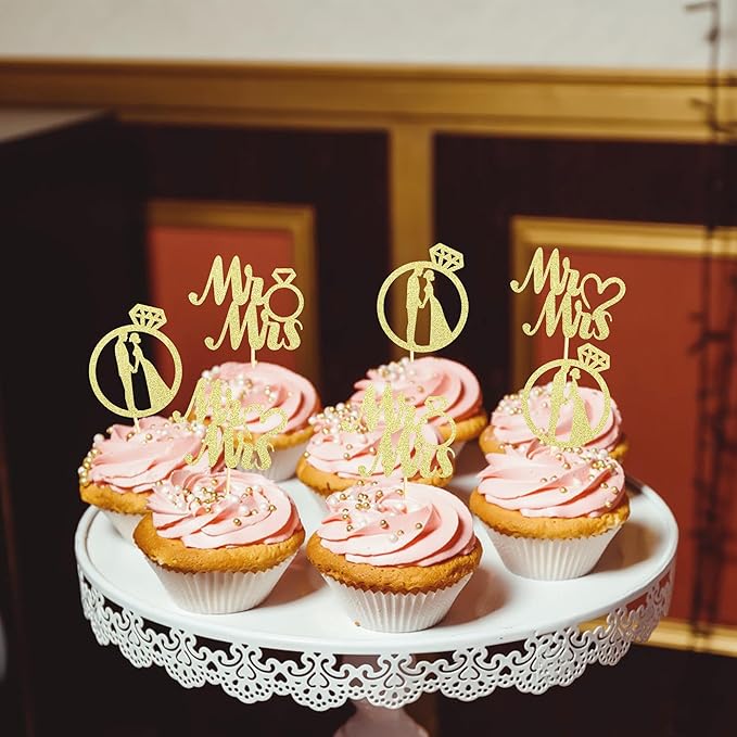 Sotpot 24PCS Miss to Mrs Cupcake Toppers - Image 3