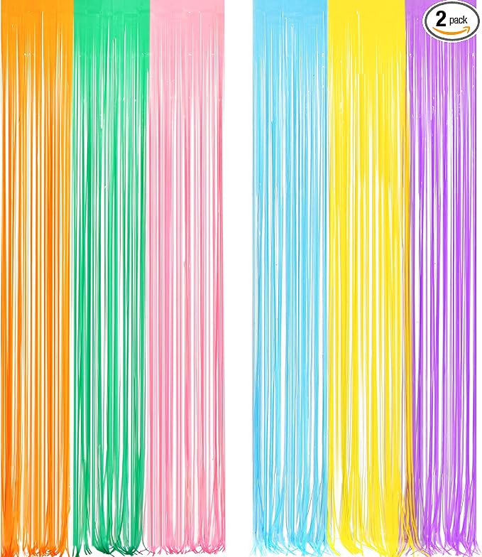 Pastel Tinsel Curtain Party Backdrop by GREATRIL