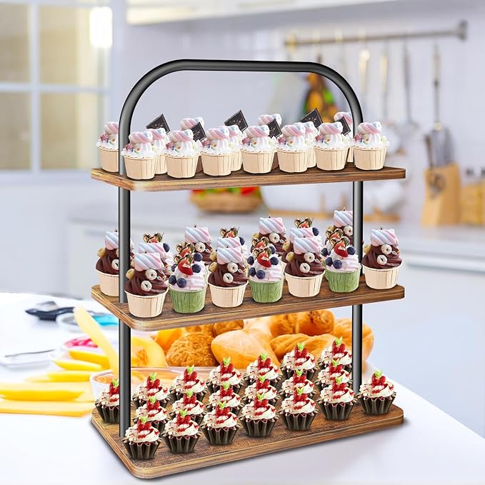 Cupcake Stand, 3 Tier Wood Cupcake Stand - Image 6
