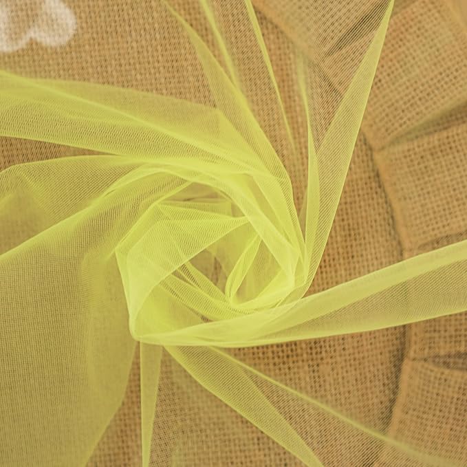 Snowkingdom Fall Yellow Table Runner, 10FT Light Yellow Tulle Gauze Sheer - Image 3