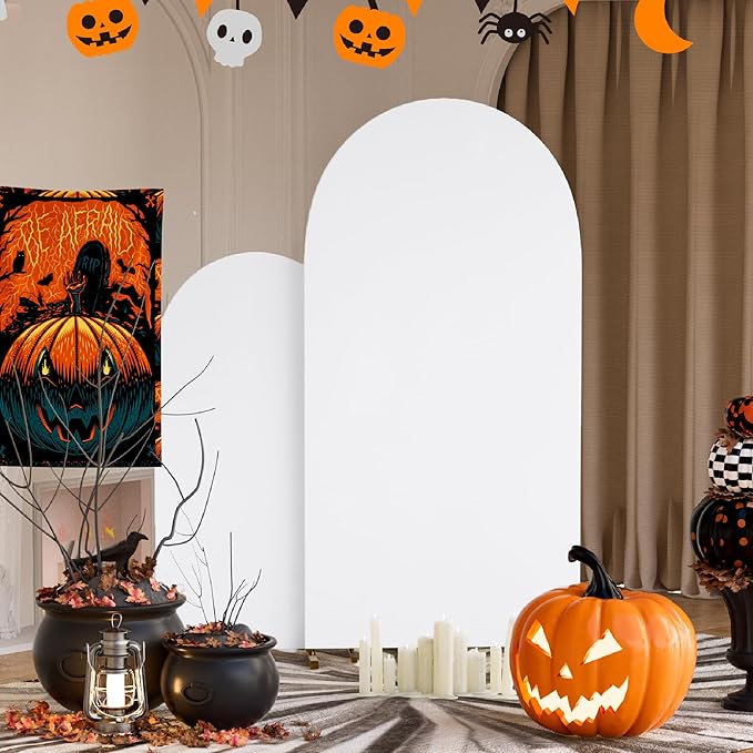 Set of 2 Arch Backdrop Cover White High Elastic Wrinkle-Resistant Arch Cover - Image 5