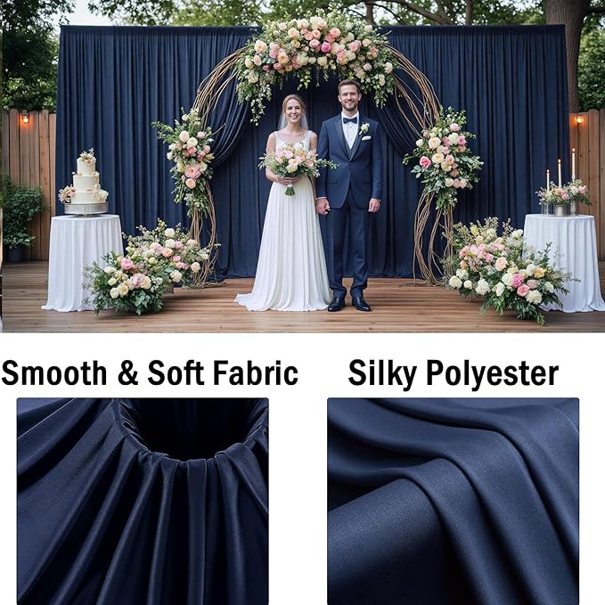 20ftx10ft Navy Blue Backdrop Curtains - Image 4