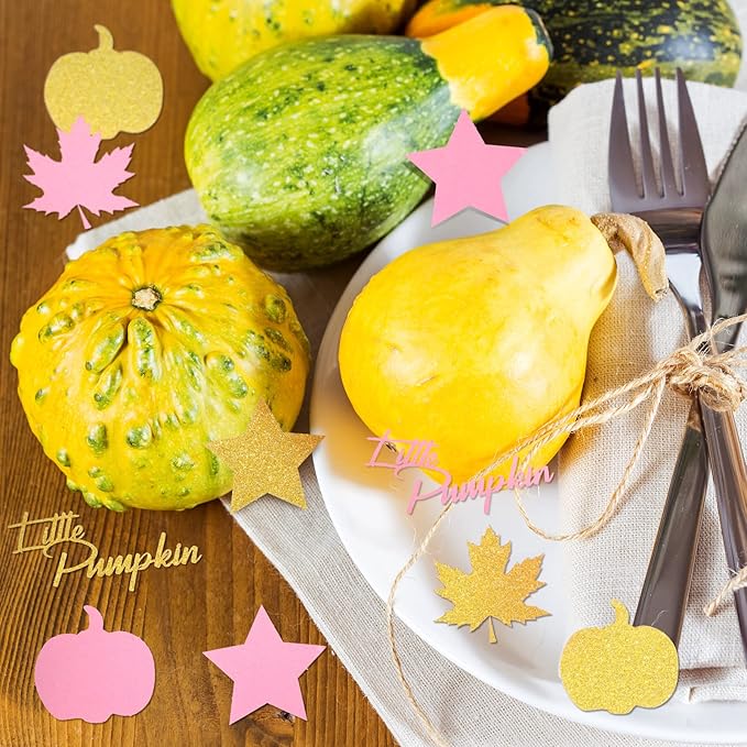 400 Pcs Fall Little Pumpkin Baby Shower Decorations Fall Thanksgiving Glitter - Image 7