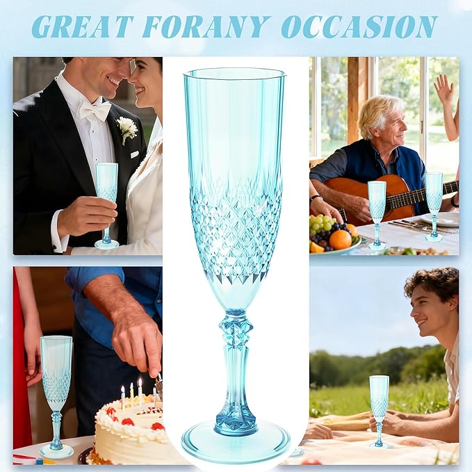 Plastic Champagne Flutes, for Weddings Bachelor Parties Toasting and Events - Image 4