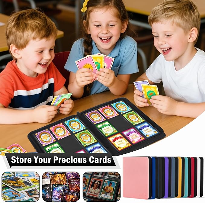 Trading Card Binder 9 Pocket, Zipper Binder Card Album Holds 540 Cards - Image 7