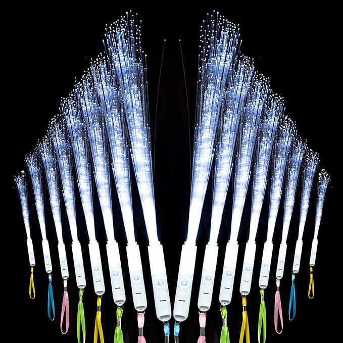 100Pcs White Fiber Optic Wands, 3 Models Wedding Sparklers, Glow Sticks Light by Zloveleexr