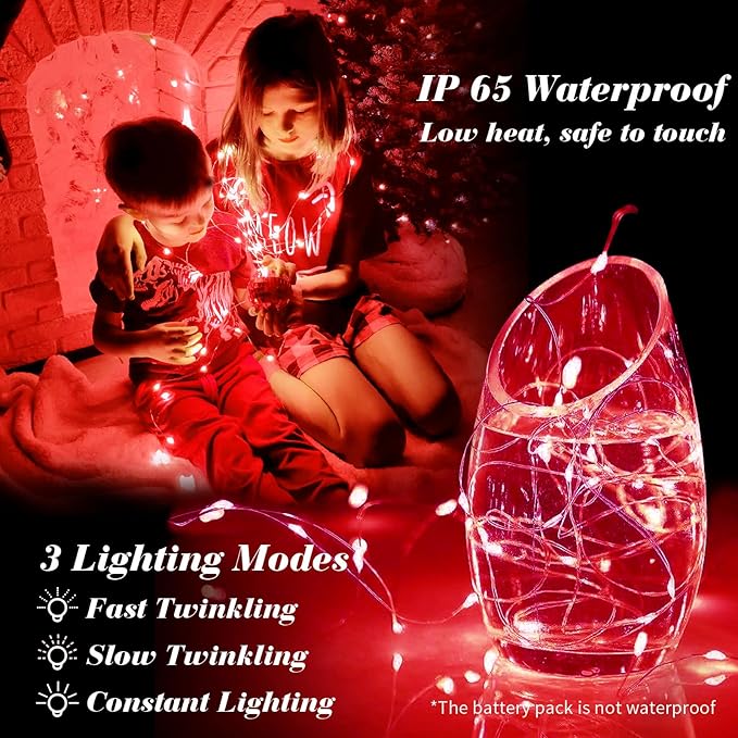 ZGWJ 8 Pack Fairy Lights Battery Operated, 7ft 20 Mini LED Fairy String Lights - Image 3