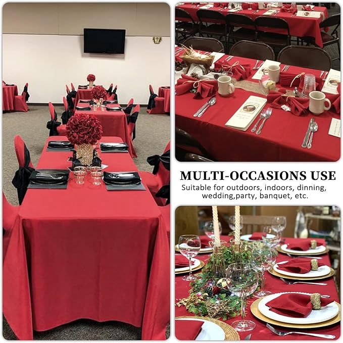 8 Pack Red Tablecloth 60 x 102 Inch Rectangular Tablecloths - Image 6