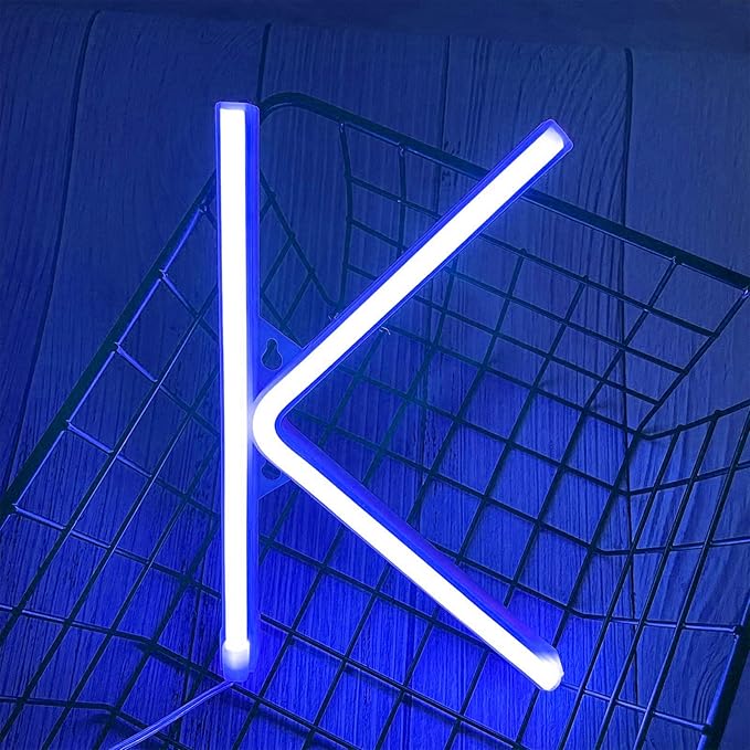 ENUOLI LED Blue Neon Letter Signs Night Light Battery or USB Operated LED - Image 2