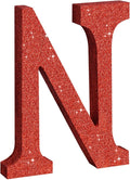TONIFUL 8 Inch Red Glitter Letter N Table Centerpiece A-Z Red Birthday Party by TONIFUL