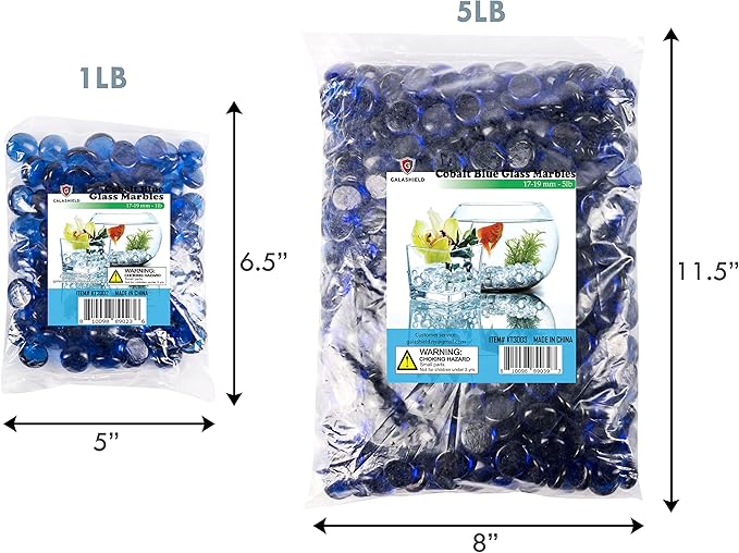 Galashield Flat Glass Marbles for Vases Cobalt Blue Glass Gems Beads Pebbles - Image 8