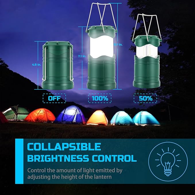 Lichamp LED Camping Lantern, 4 Pack Battery Powered Flashlight - Image 4