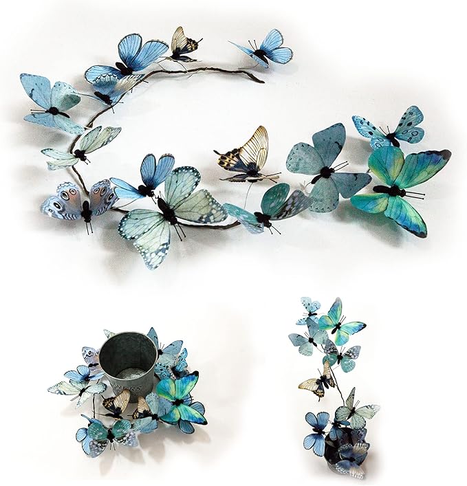 Artificial Butterfly Garland, Fake Butterfly Decorative Vines, DIY 3D Unique by naudassods