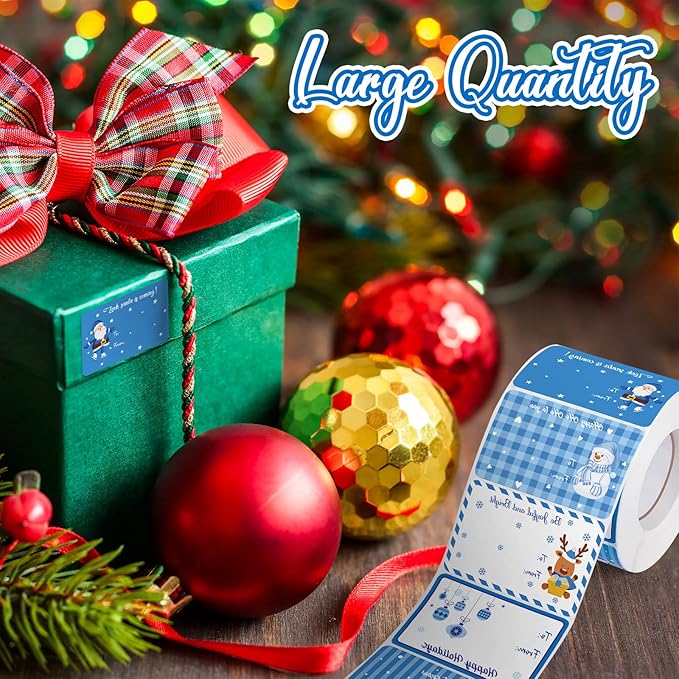 Zonon 720 Self-Adhesive Kraft Christmas Name Tags - Image 5