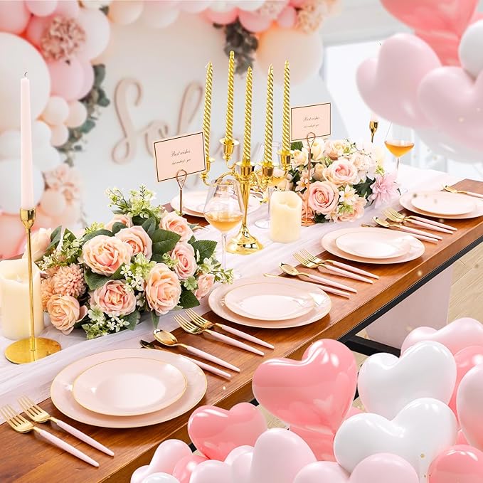 Liacere 150PCS Plastic Plates-Gold Plastic Silverware - Image 8