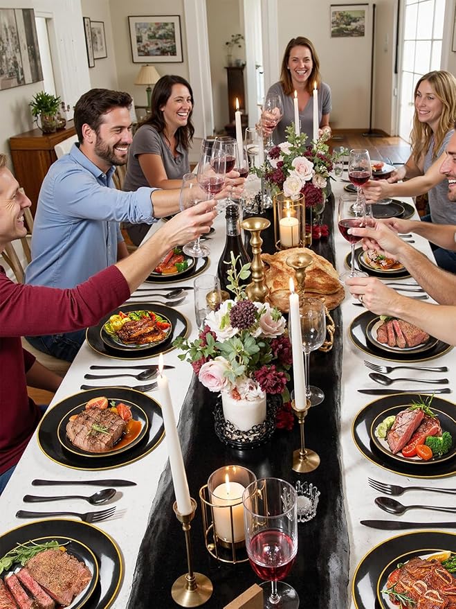 WDF 180 Pieces Black Plastic Silverware - Image 6