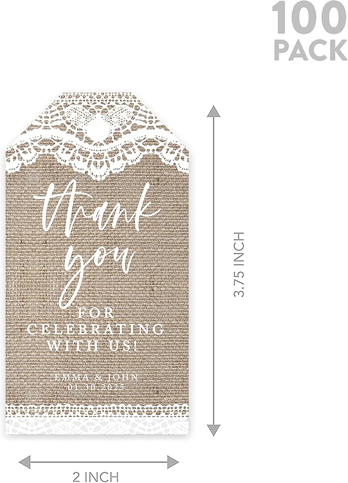 Andaz Press 100-Pack Personalized Thank You Tags - Image 5