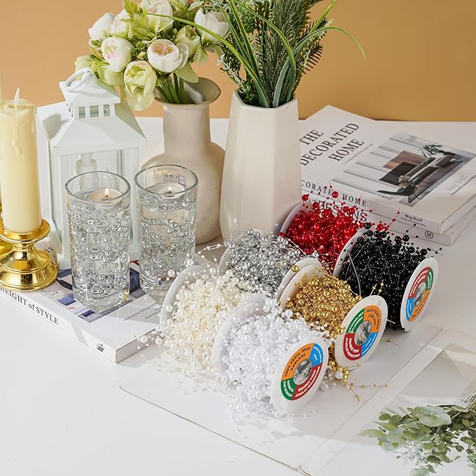 13Feet Pearl String Spool Roll for Floating Candles Faux Pearls Strands Garland - Image 3