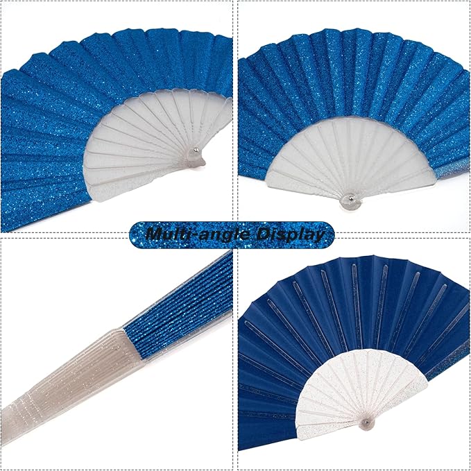 24 Pack Handheld Fan, Folding Hand Glitter fan - Image 5