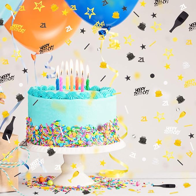 Sumind 3000 Pcs 21st Birthday Metallic Foil Confetti Table Scatter Decorations - Image 5