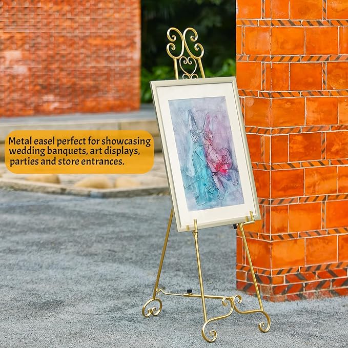 Metal Large Free Standing Adjustable Display Stand Scroll Easel - Image 2