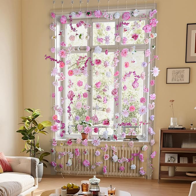 Flower Garlands 12pcs 82.6ft Artificial Hanging Flowers Faux Floral Vines - Image 2