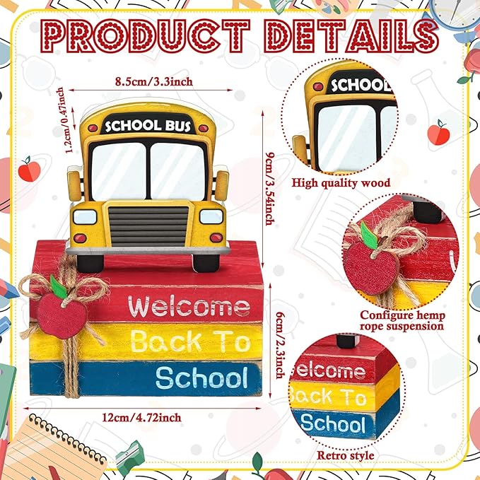 4 Pcs Back to School Table Decorations First Day of School Tiered Tray - Image 3