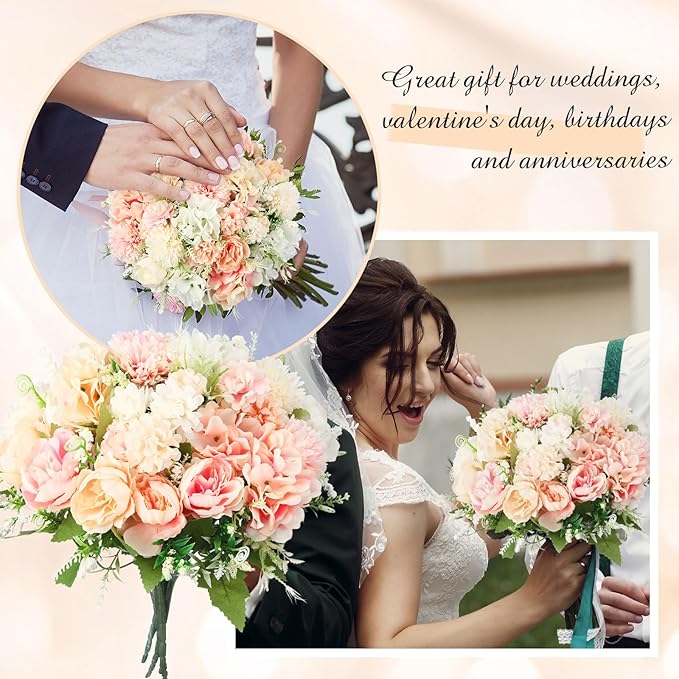 Tigeen Artificial Flowers Artificial Peonies Silk Flowers Faux Peony Fake Peony - Image 5