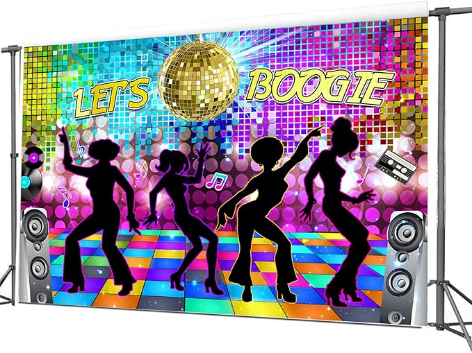Disco Backdrop 7X5ft Retro Glow Party 70s 80s 90s Theme Stage Dance Background - Image 3