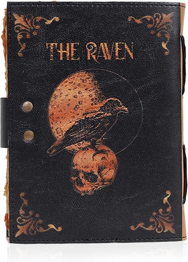 Leather Gothic Journal Magical Raven Skull Spiral Notebook Mystery Crow Journal - Image 9