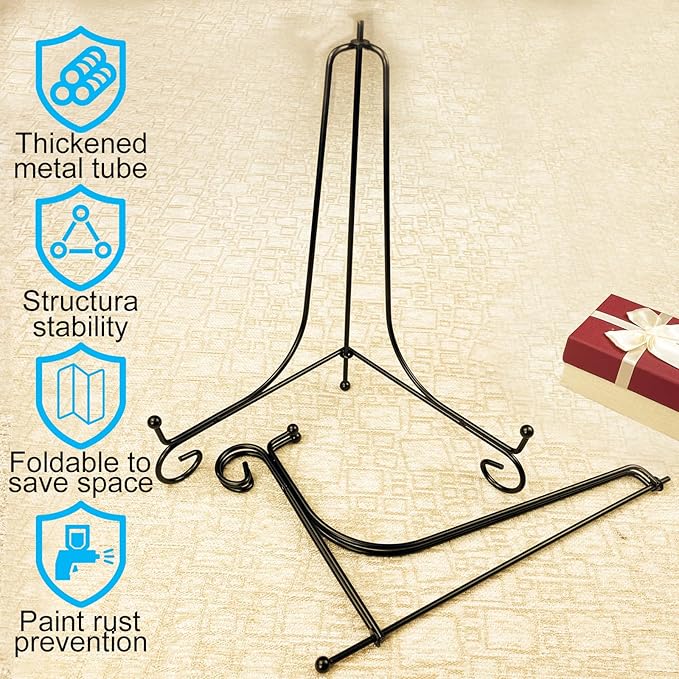 2PCS Premium Black Iron Plate Stands - Image 4
