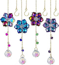 HDCRYSTALGIFTS 4pcs Crystal Flower Suncatchers by HDCRYSTALGIFTS