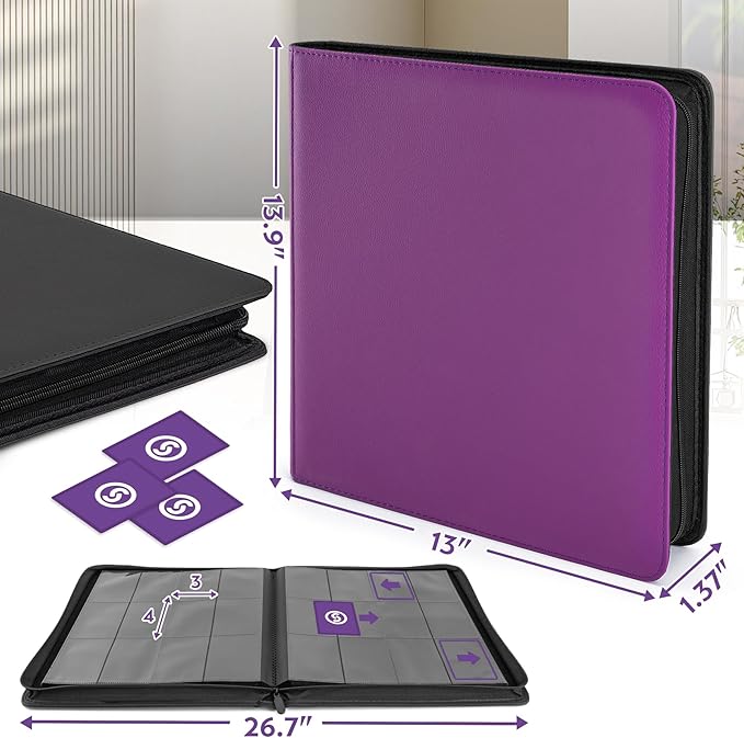 SMYV 12 Pocket Trading Card Binder, Premium PU Cover Card Binder - Image 2