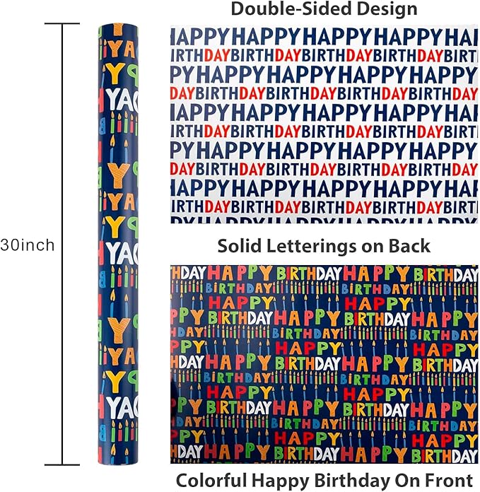Birthday Wrapping Paper Roll - Image 6