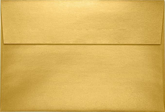LUXPaper A10 Invitation Envelopes | Peel & Press | 6" x 9 1/2" | Gold Metallic - Image 2