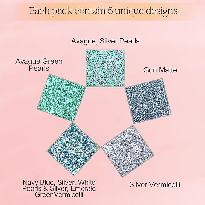 Confect Edible Sprinkles | Navy Blue & Teal Dragees, Bright Blue Sparkling - Image 2