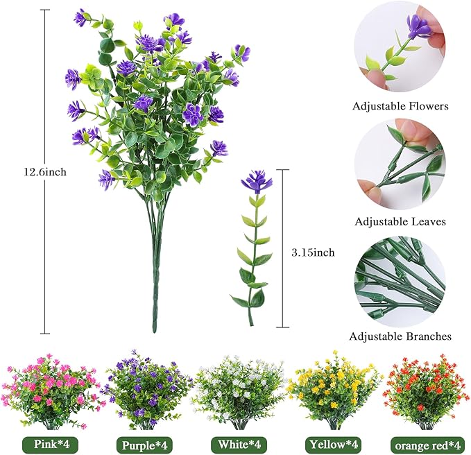 AmyHomie 20 Bundles Artificial Flowers - Image 2