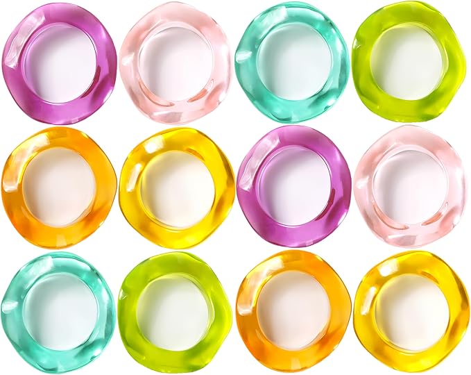 Epoxy Resin Spring Napkin Rings Set of 12 by CLEENTABLE