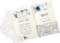 DORIS HOME 50pcs Laser Cut Wedding Invitations by DorisHome