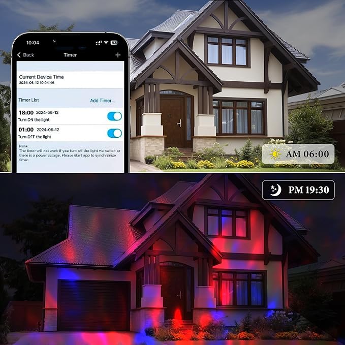 Water Wave Projector with APP & RF Control, IP65 Waterproof Smart Outdoor Lights - Image 6
