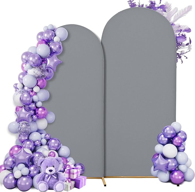 Wedding Arch Cover 7.2FT 6FT Arch Backdrop Cover Spandex Fitted Arch Cover by Unknown